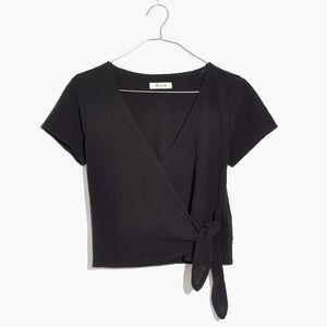 Madewell Texture & Thread Wrap-Tie Top
